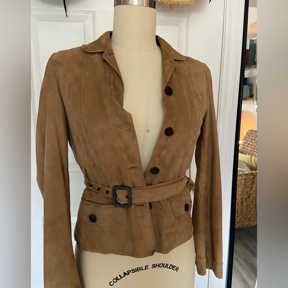 BOSS Hugo Boss Tan suede Jacket Size 38 - Picture 3 of 13